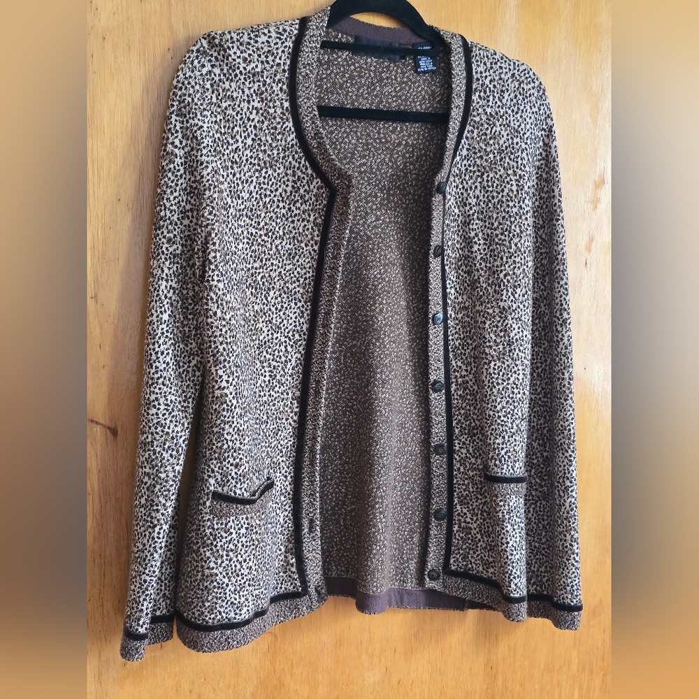 Dana Buchman Brown Leopard Print Jacket